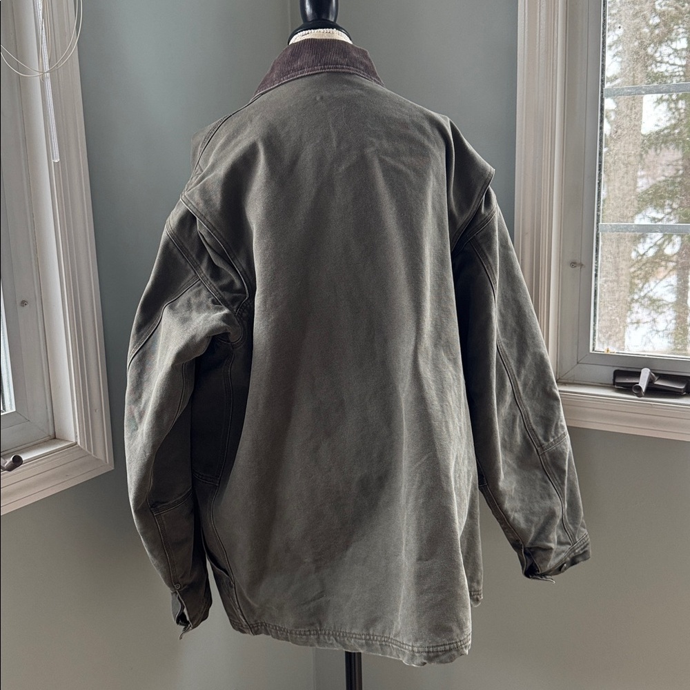 Sorel Duck barn Chore Jacket olive green canvas Pockets EUC size XL - Picture 7 of 13